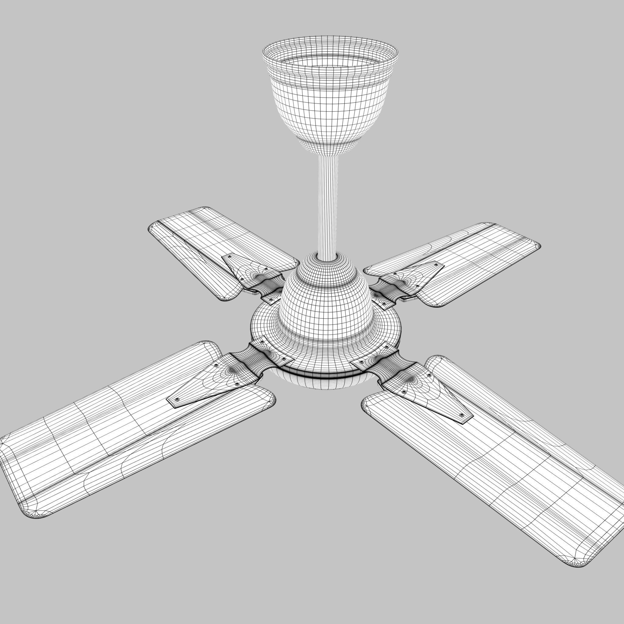 Ceiling Fan Low-poly 3D model_7