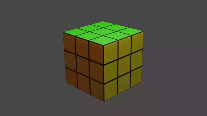 Rubiks cube 3d model animatable coloured