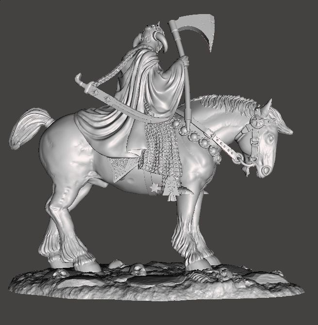 DEALER OF DEATH ON HORSE ART FIGURE STATUE DIORAMA MODEL FANTASY 3D print model_4