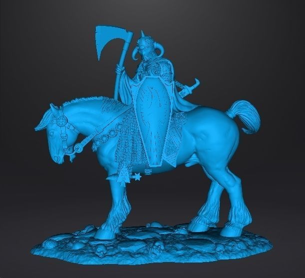 DEALER OF DEATH ON HORSE ART FIGURE STATUE DIORAMA MODEL FANTASY 3D print model_8