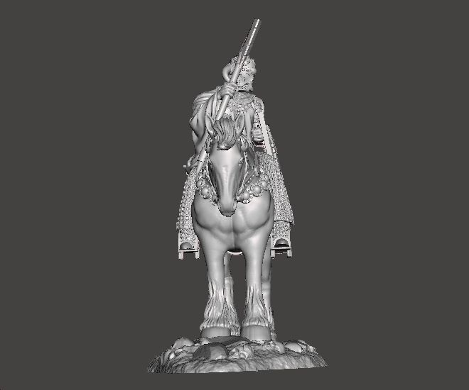 DEALER OF DEATH ON HORSE ART FIGURE STATUE DIORAMA MODEL FANTASY 3D print model_6