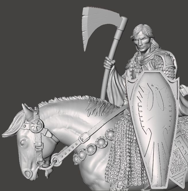 DEALER OF DEATH ON HORSE ART FIGURE STATUE DIORAMA MODEL FANTASY 3D print model_3