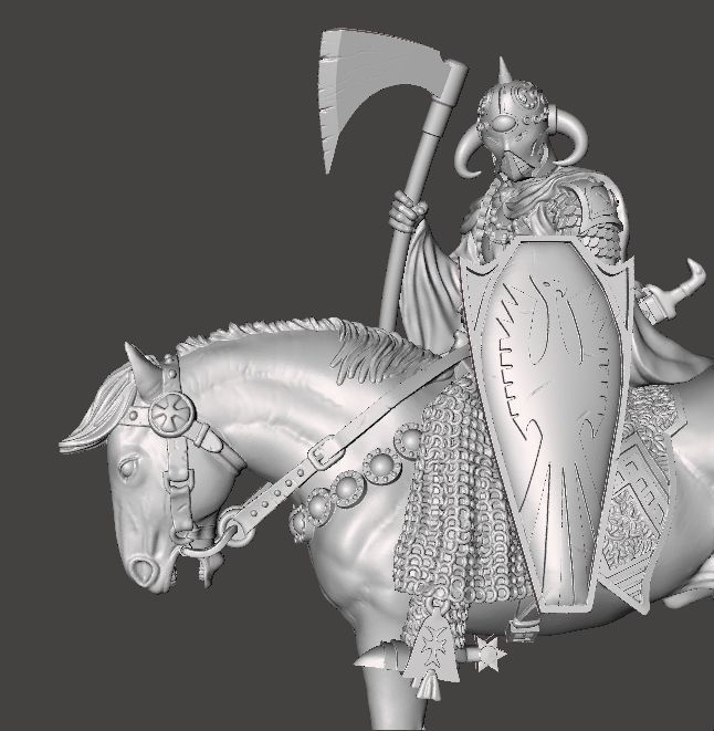 DEALER OF DEATH ON HORSE ART FIGURE STATUE DIORAMA MODEL FANTASY 3D print model_1