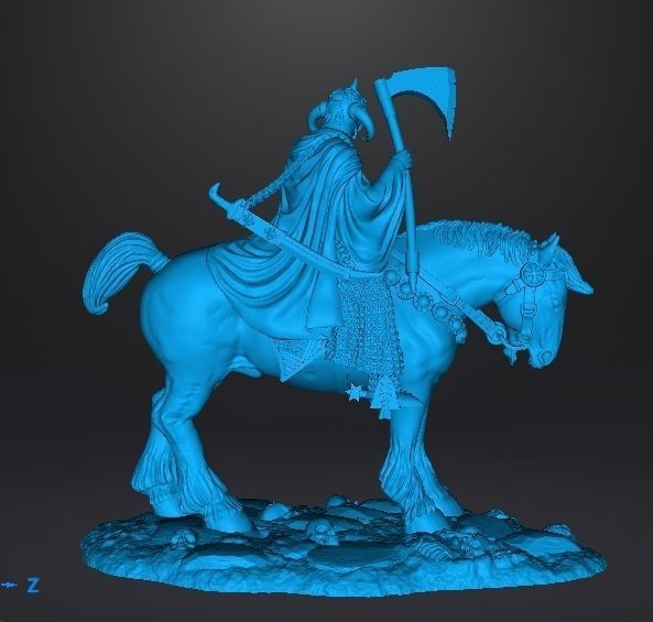 DEALER OF DEATH ON HORSE ART FIGURE STATUE DIORAMA MODEL FANTASY 3D print model_9