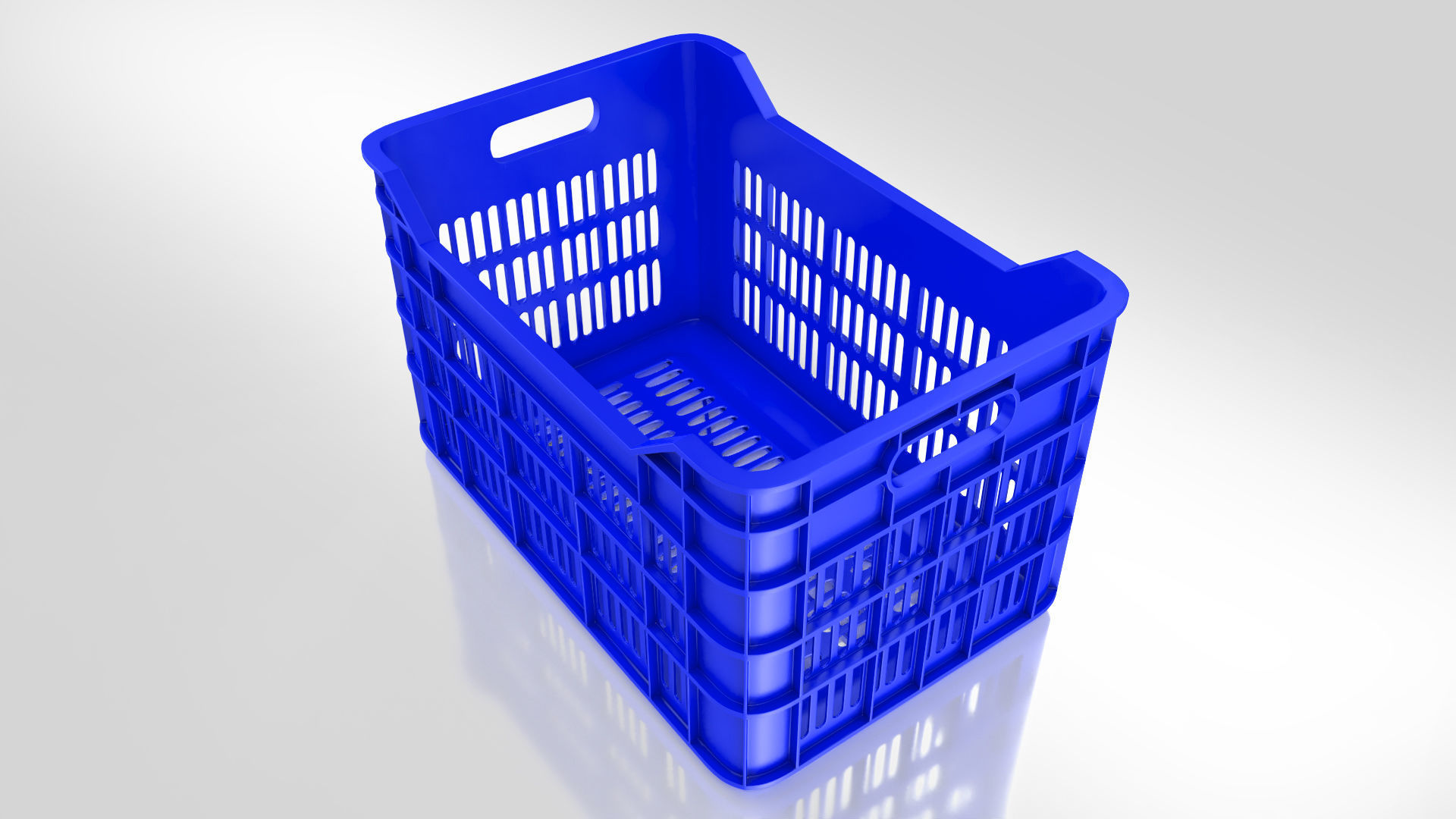 Plastic Crate T2 Low-poly 3D model_4