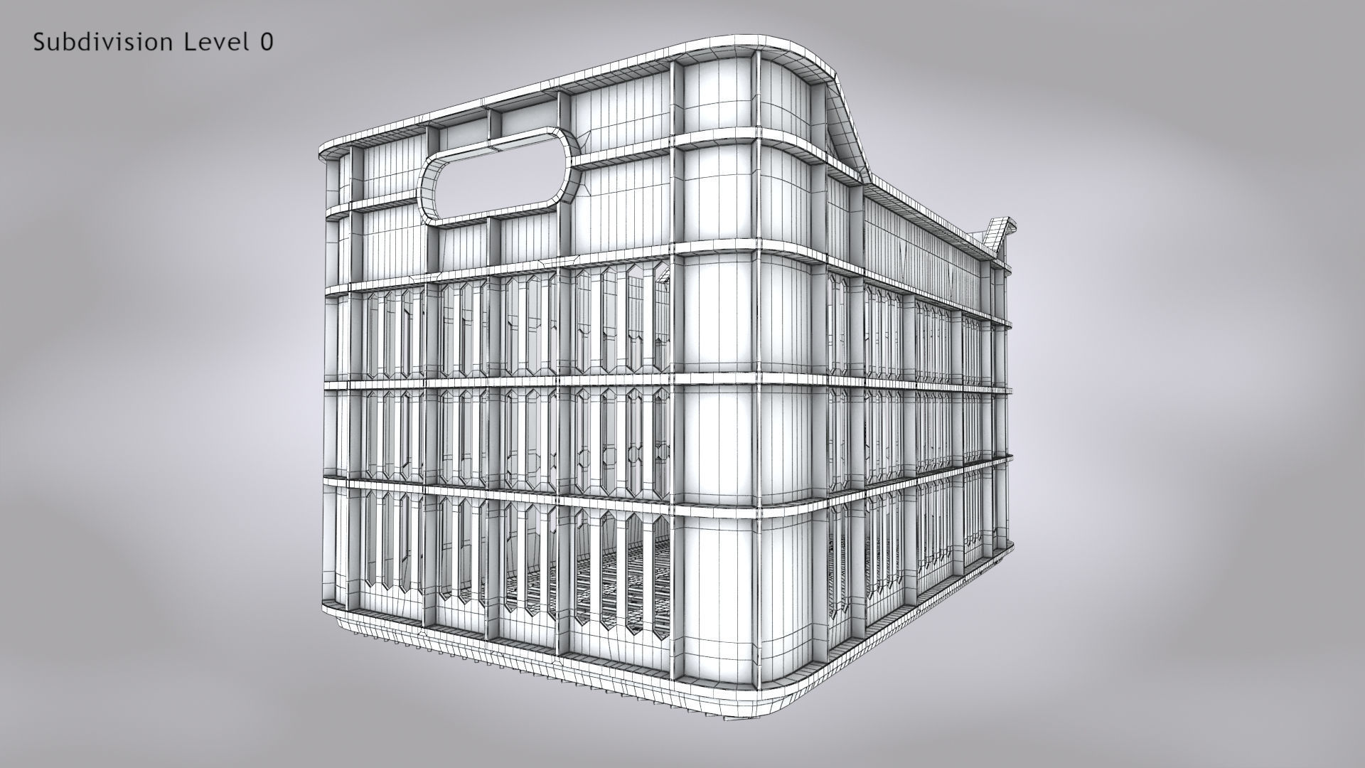 Plastic Crate T2 Low-poly 3D model_9