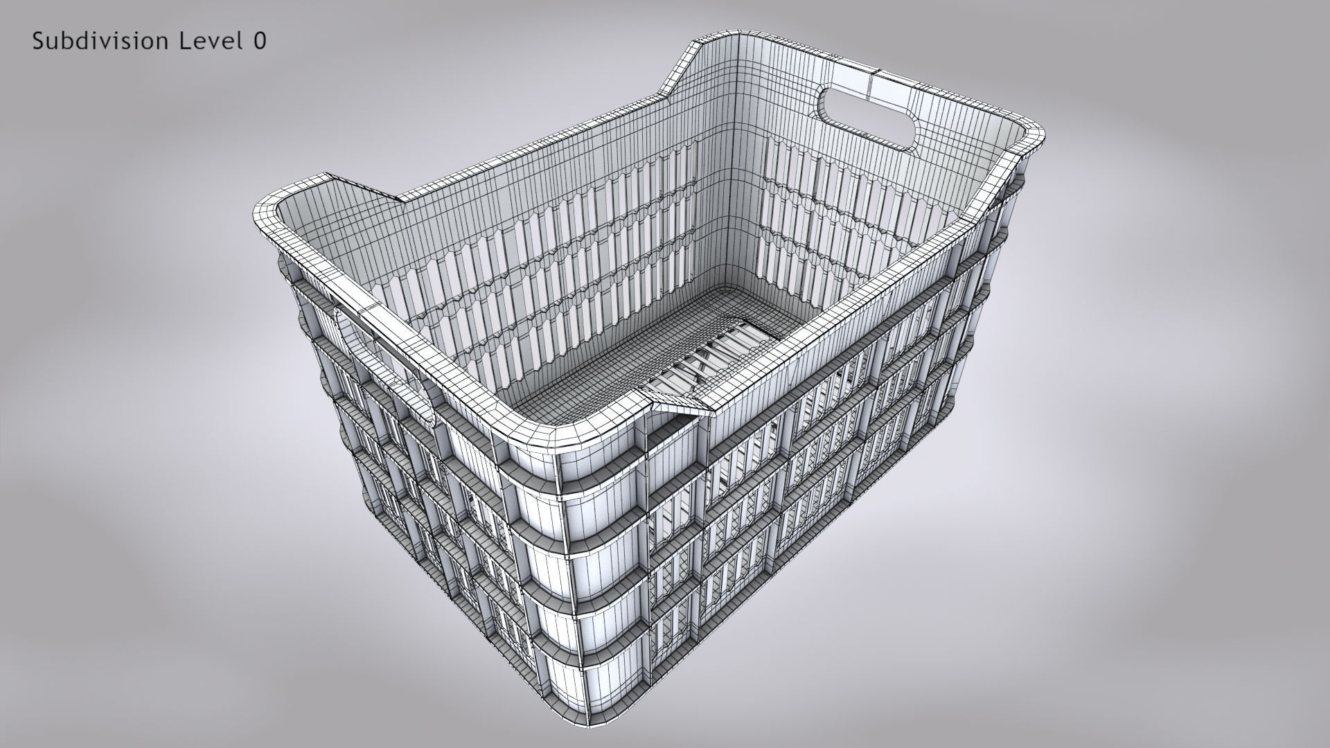 Plastic Crate T2 Low-poly 3D model_11