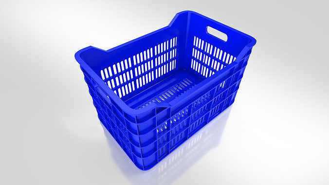 Plastic Crate T2 Low-poly 3D model 2