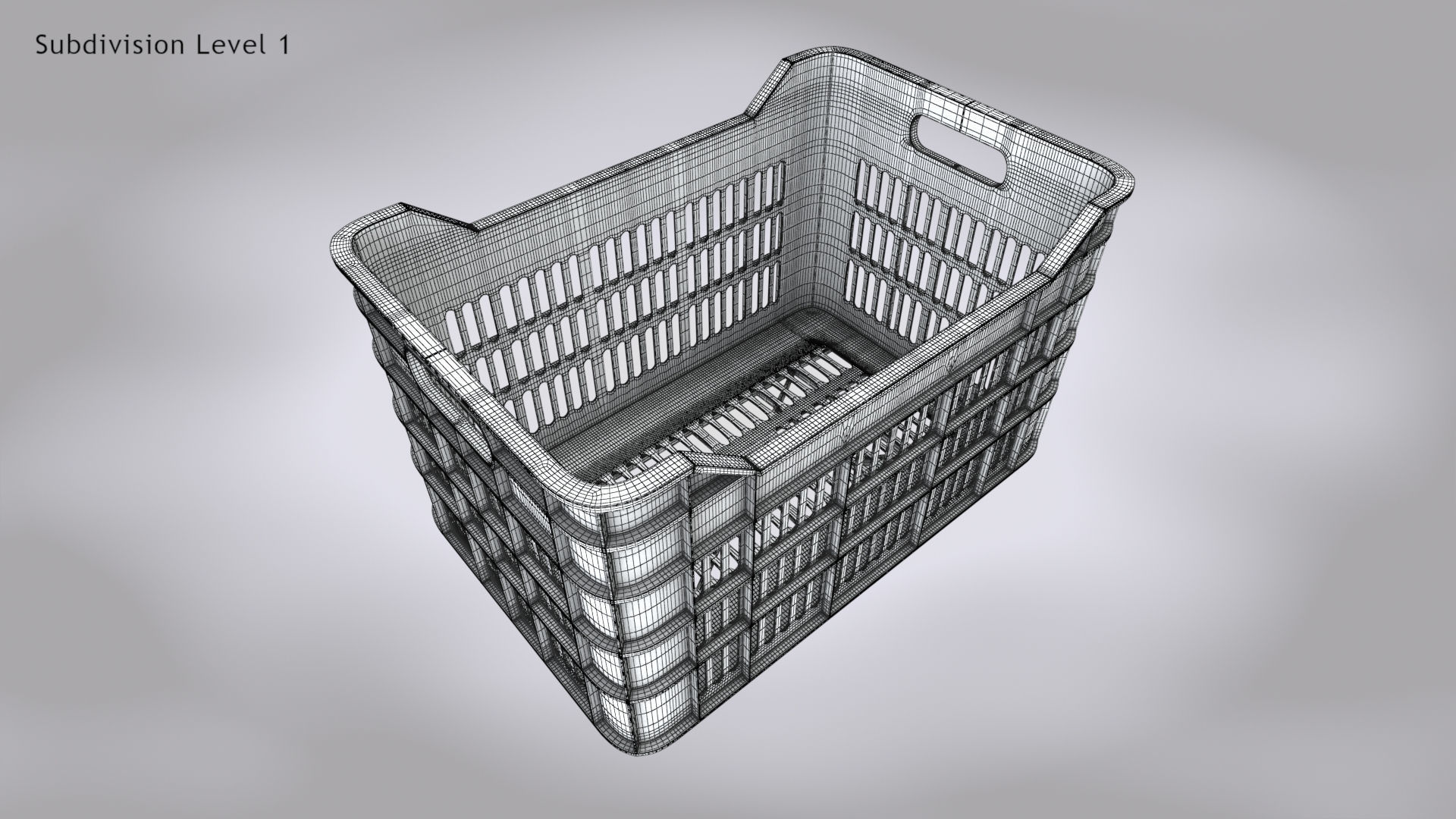 Plastic Crate T2 Low-poly 3D model_12