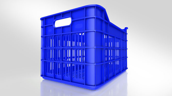 Plastic Crate T2 Low-poly 3D model 6