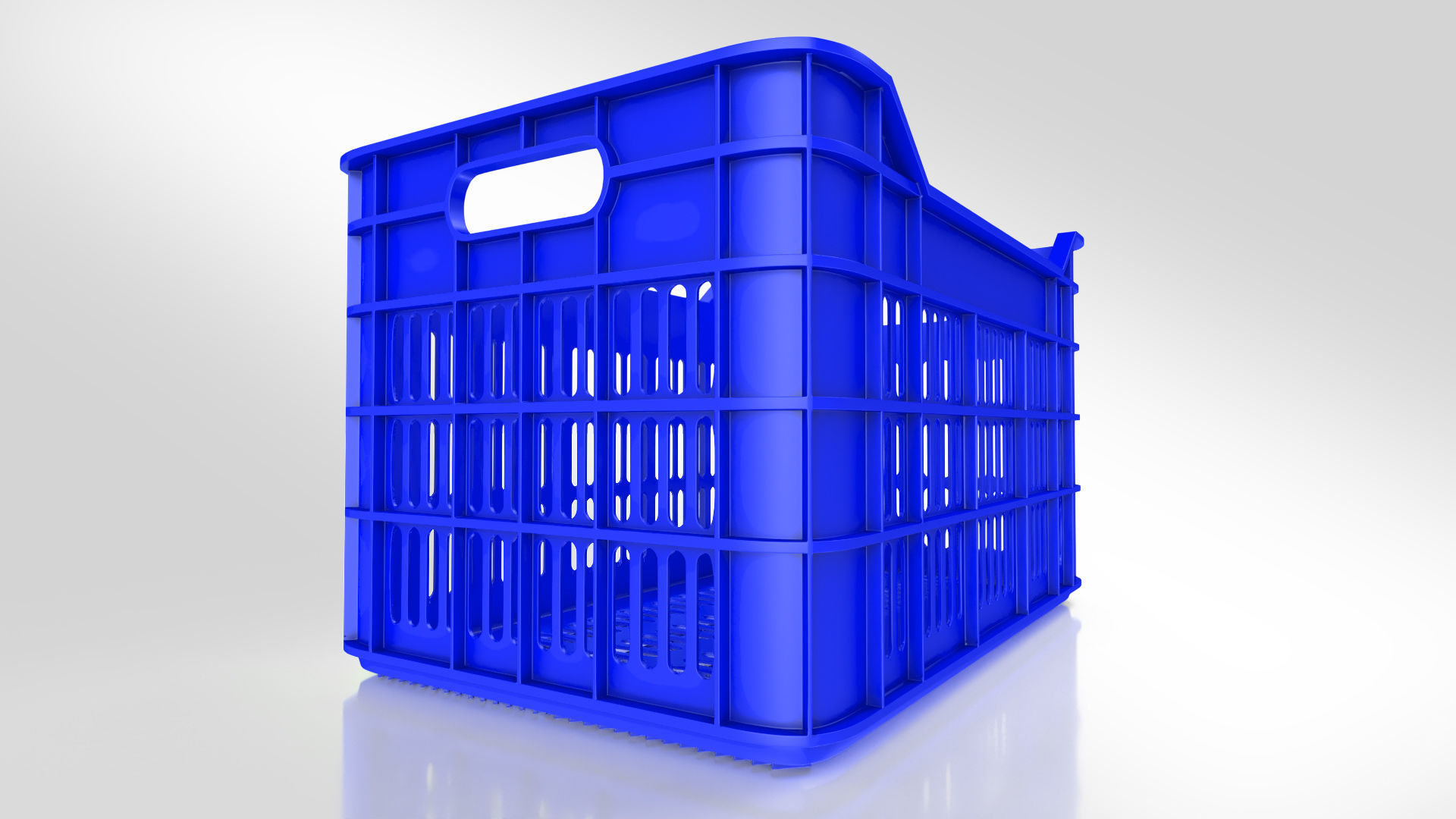 Plastic Crate T2 Low-poly 3D model_5