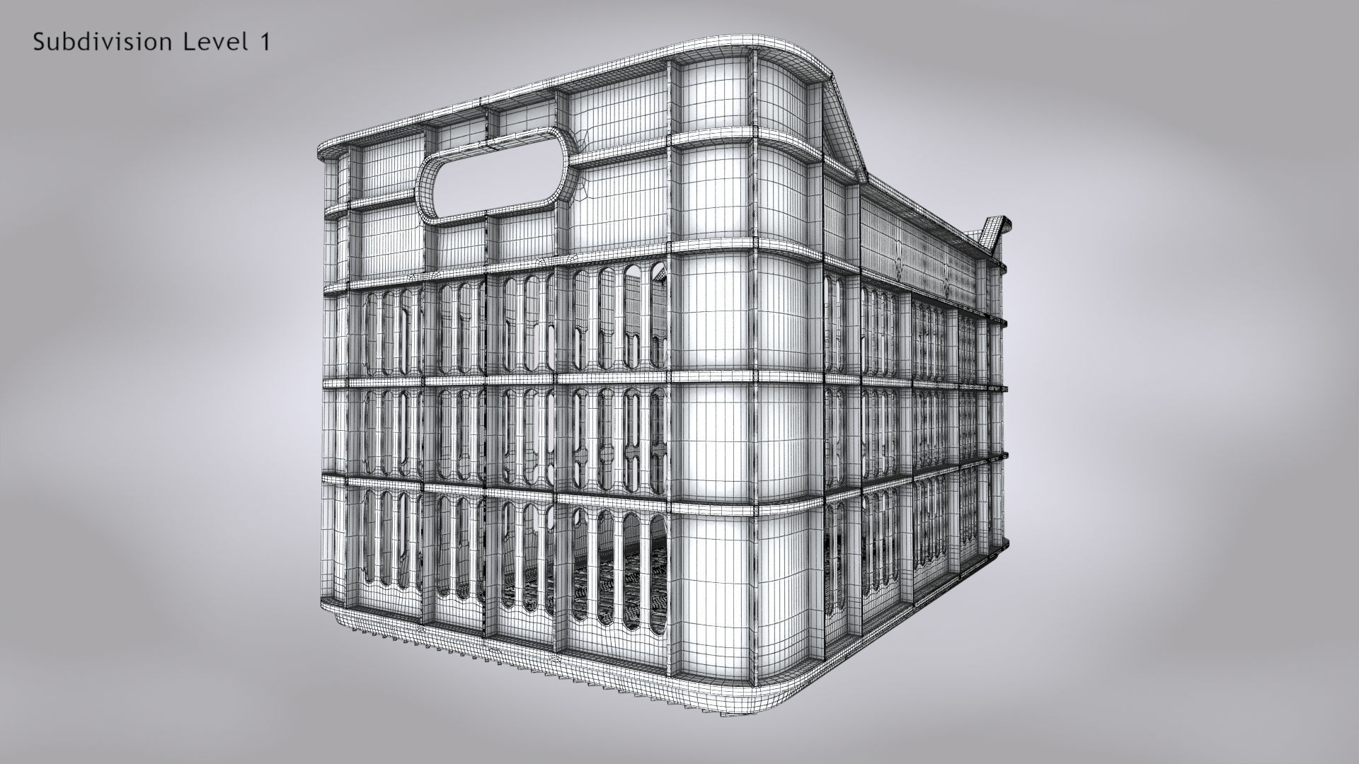 Plastic Crate T2 Low-poly 3D model_10