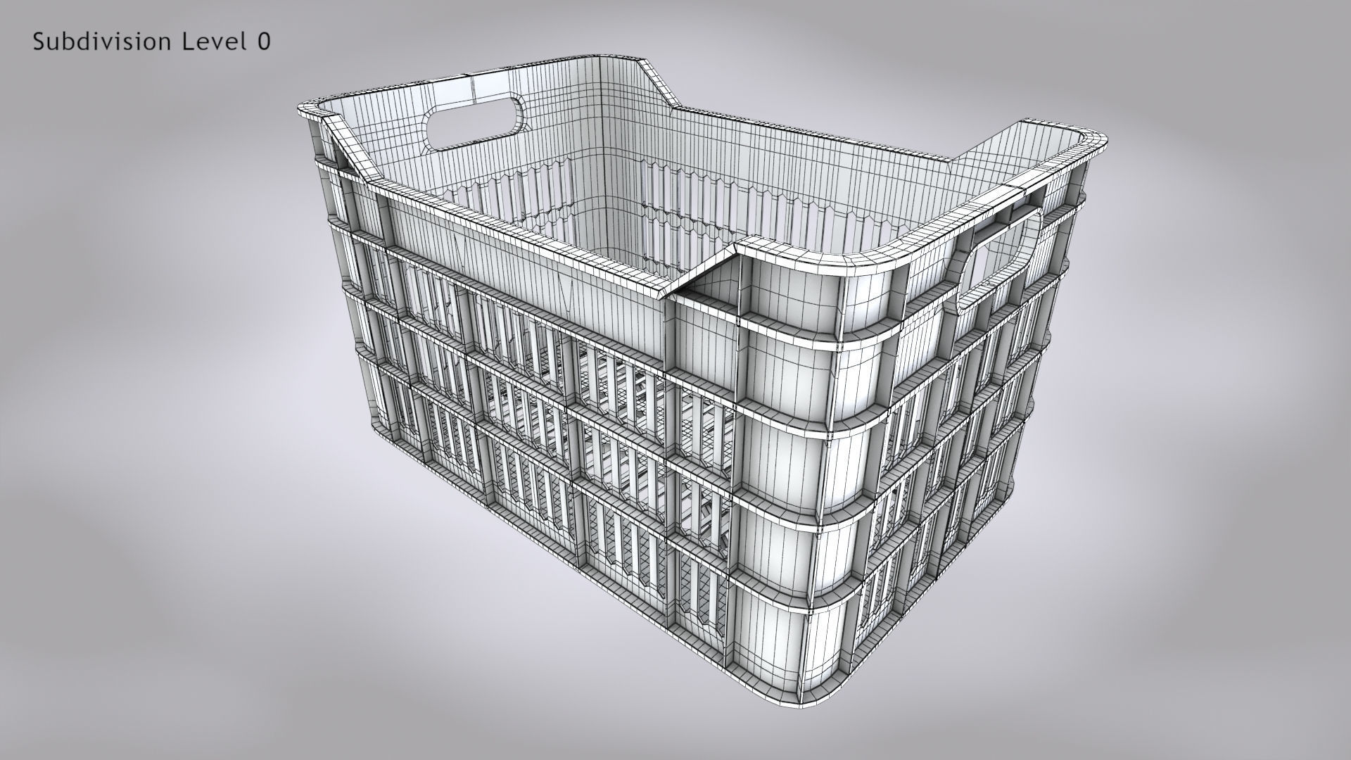 Plastic Crate T2 Low-poly 3D model_7