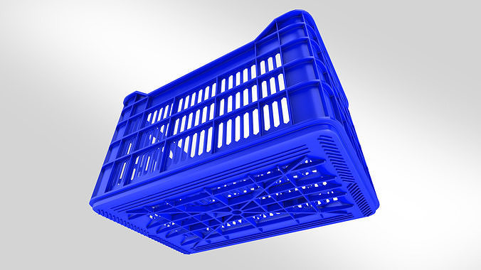 Plastic Crate T2 Low-poly 3D model 7
