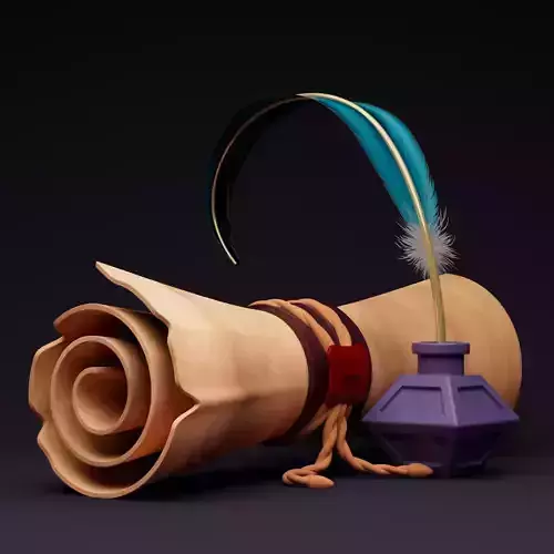 Parchment Pergamino Low-poly 3D model
