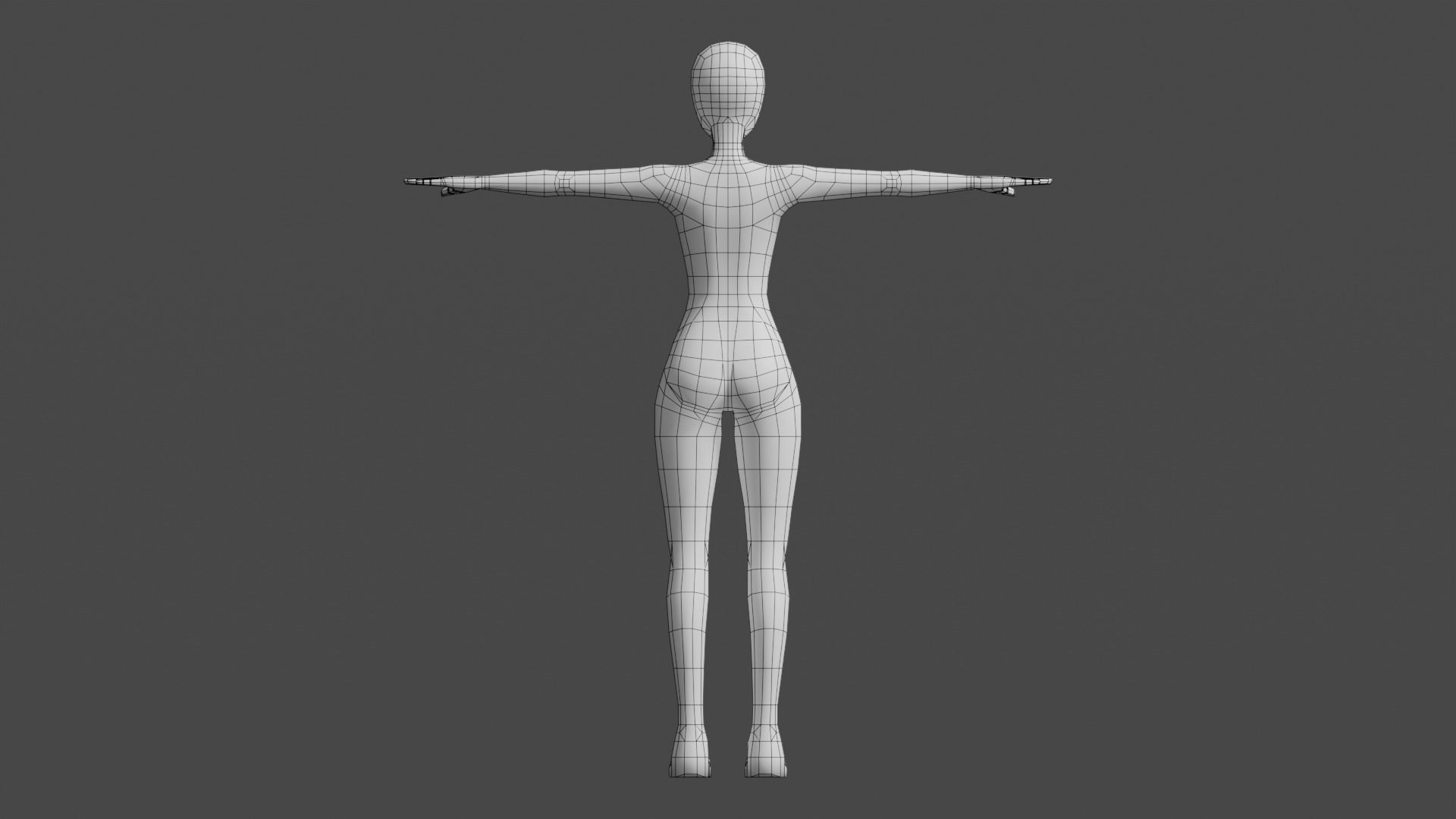 Female Base Mesh - Rigged Low-poly 3D model_10