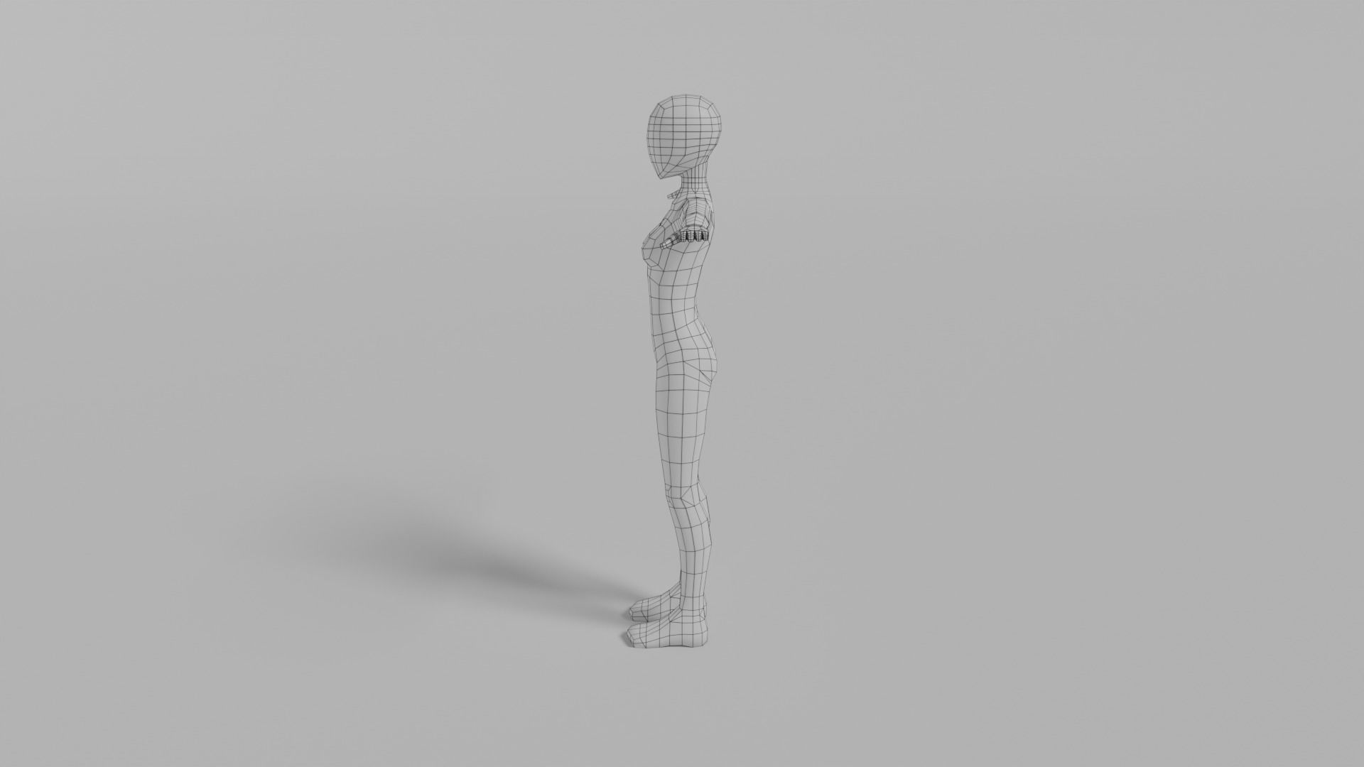 Female Base Mesh - Rigged Low-poly 3D model_13