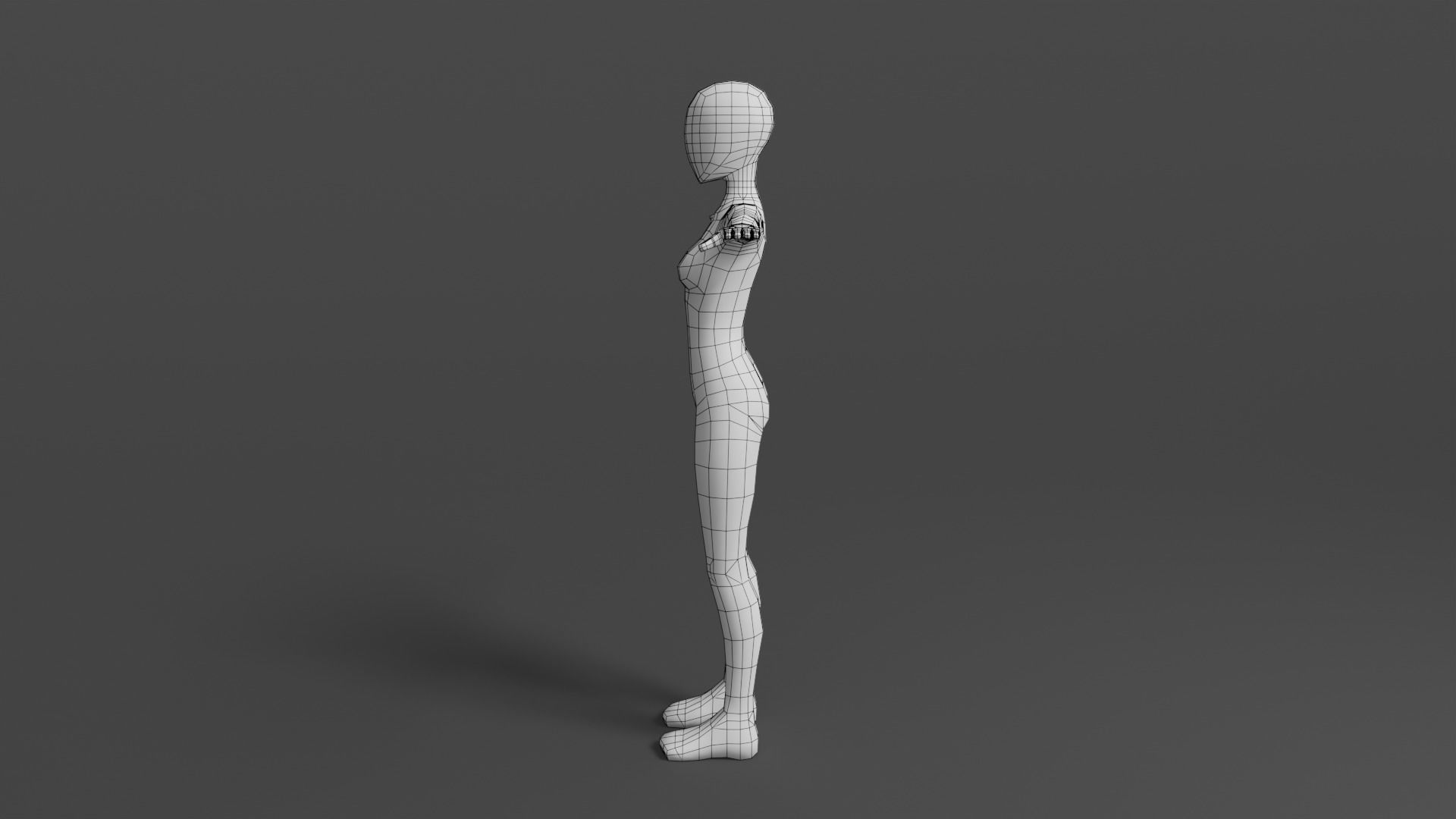 Female Base Mesh - Rigged Low-poly 3D model_6