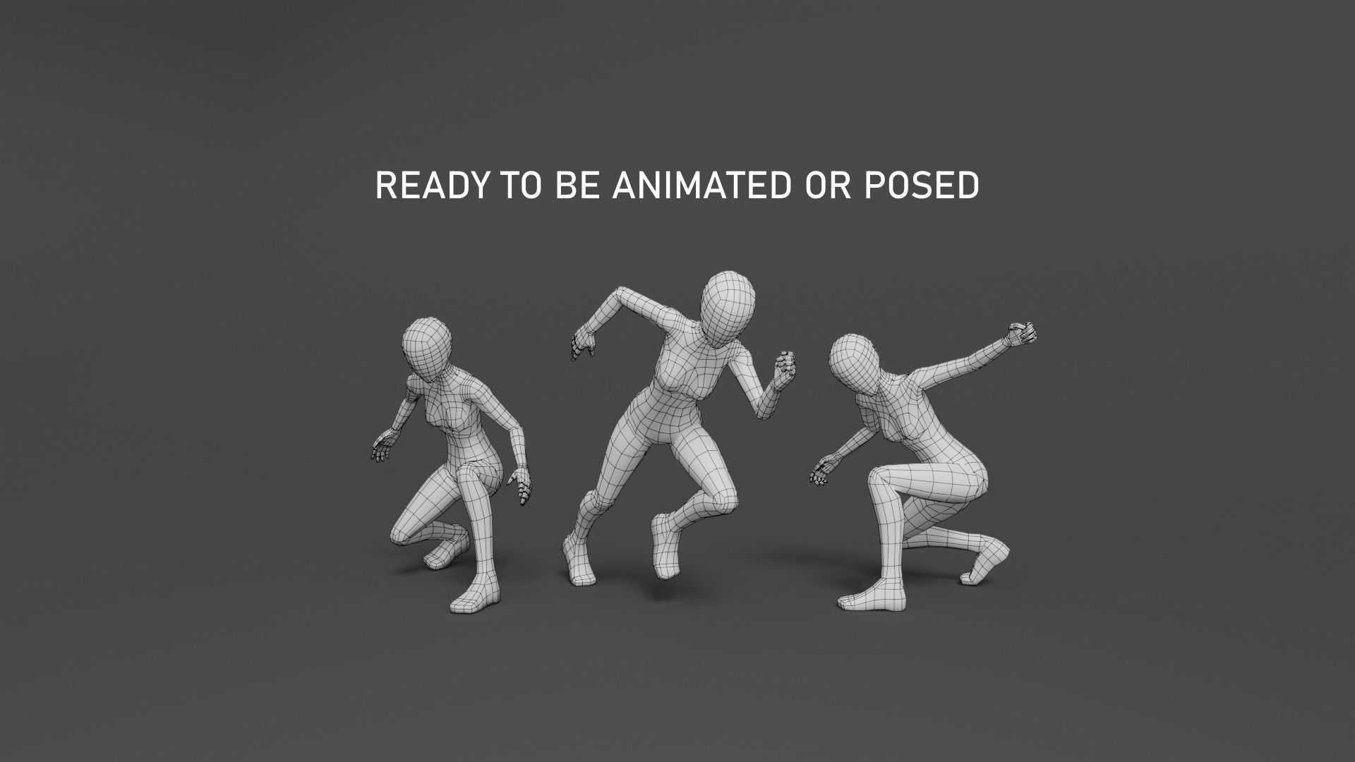 Female Base Mesh - Rigged Low-poly 3D model_2