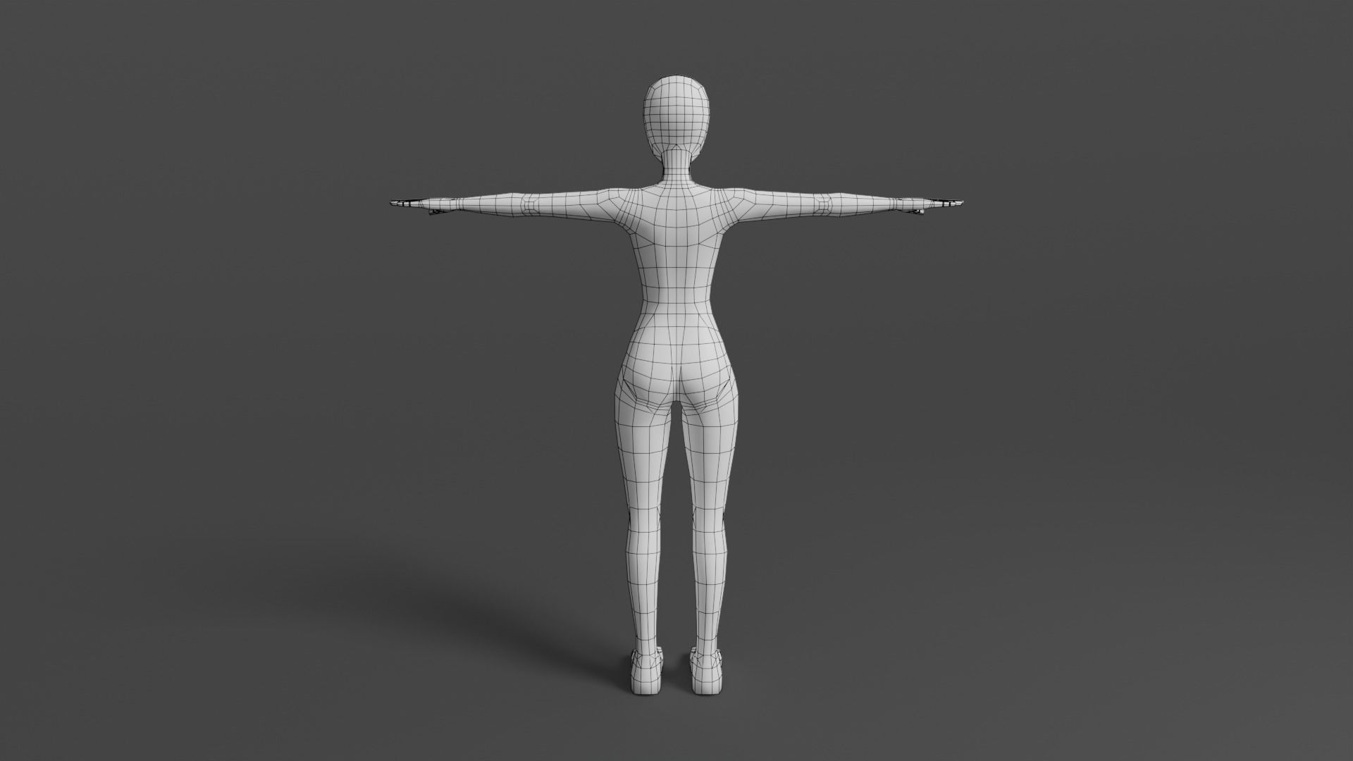 Female Base Mesh - Rigged Low-poly 3D model_7