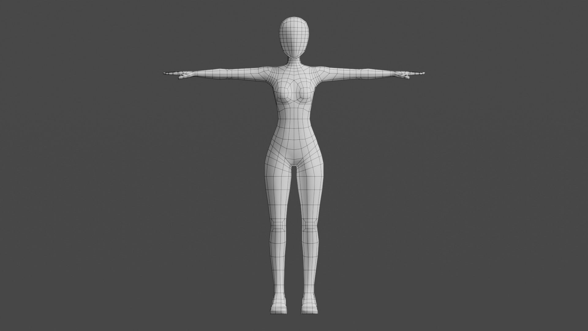 Female Base Mesh - Rigged Low-poly 3D model_8