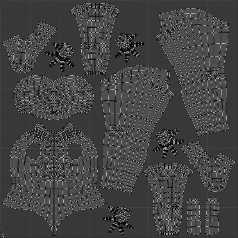 Female Base Mesh - Rigged Low-poly 3D model_11