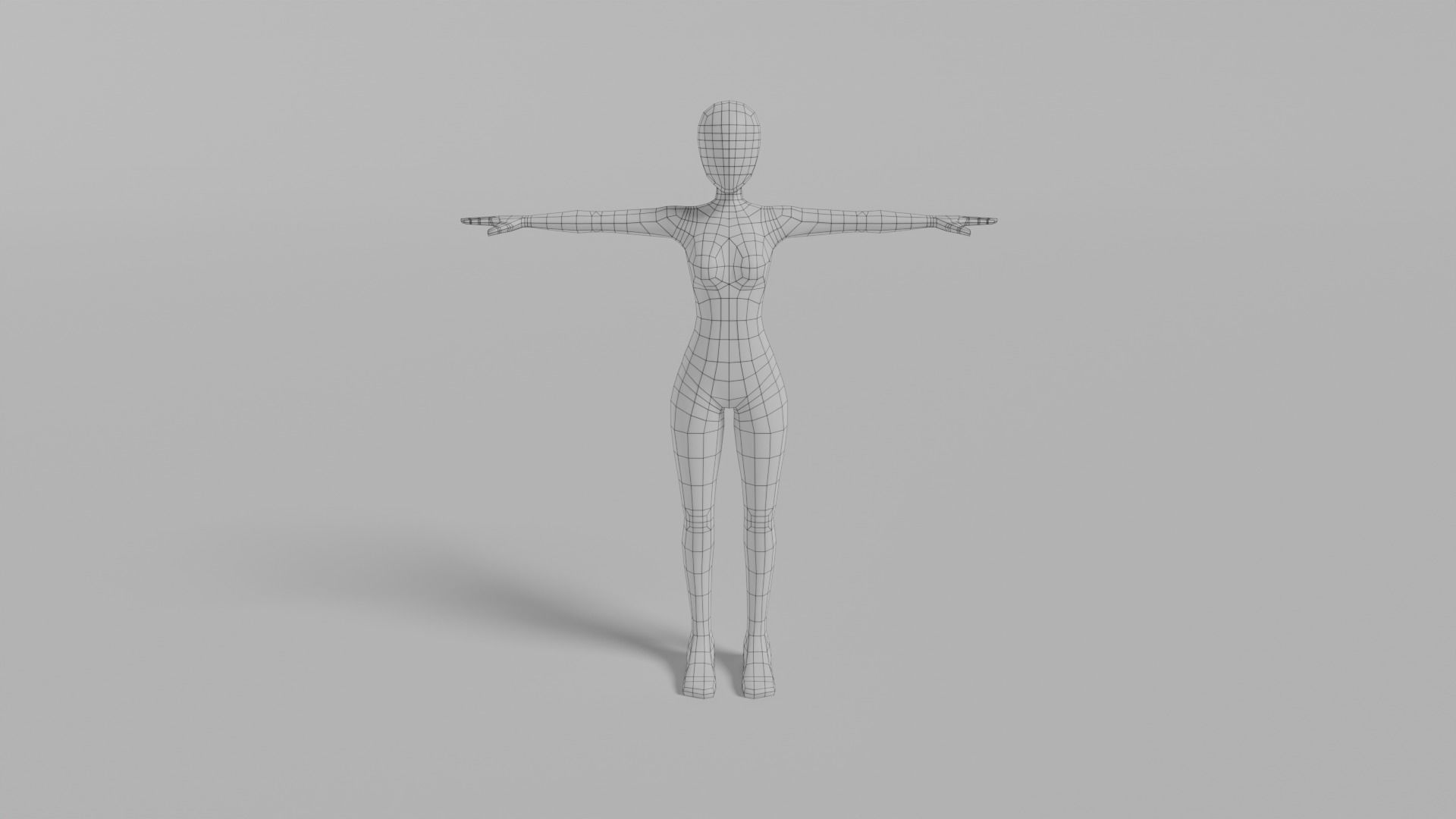 Female Base Mesh - Rigged Low-poly 3D model_12