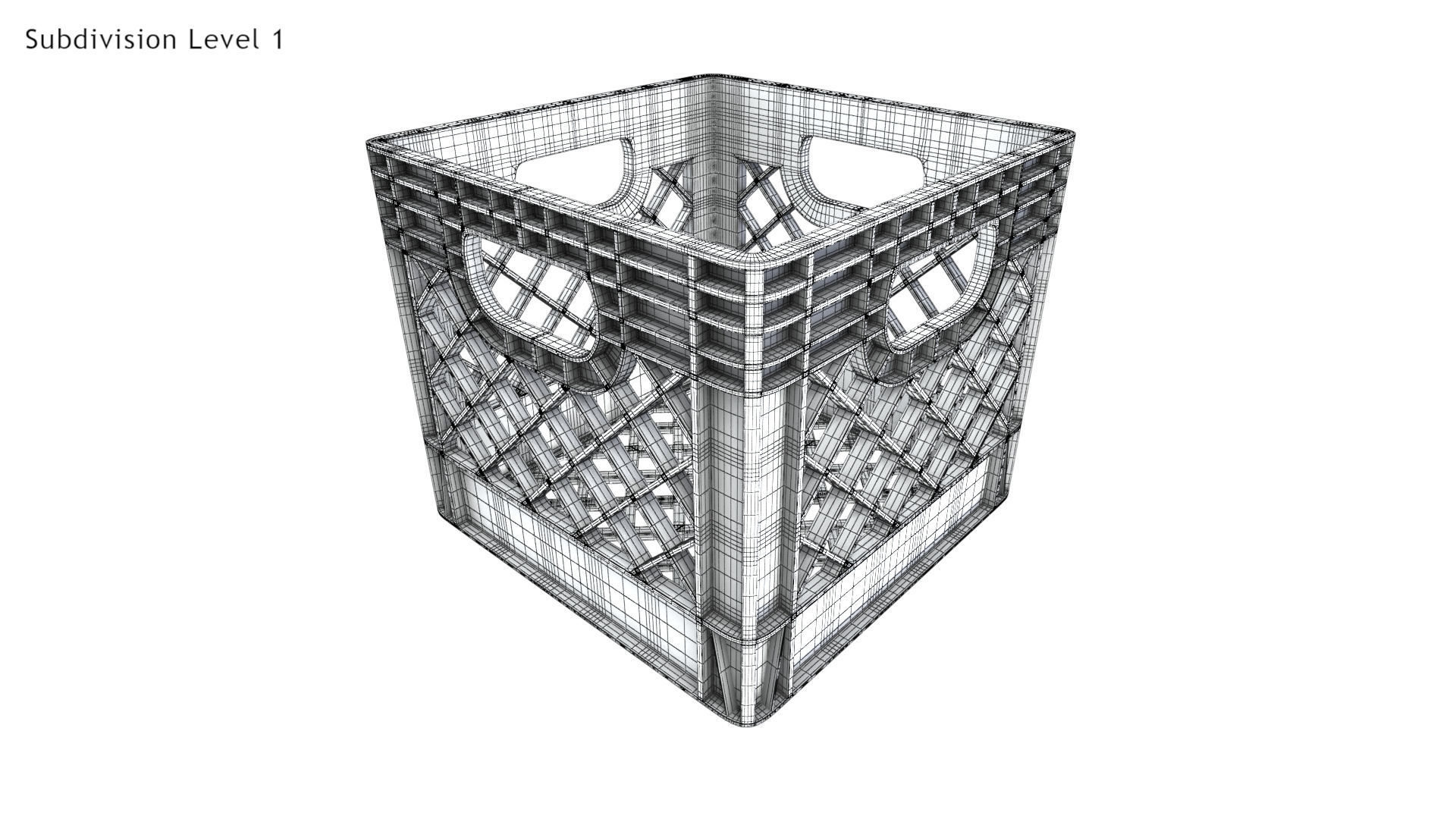  Milk Crate Low-poly 3D model_7