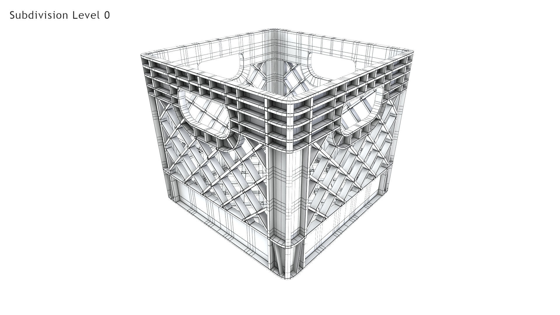  Milk Crate Low-poly 3D model_6