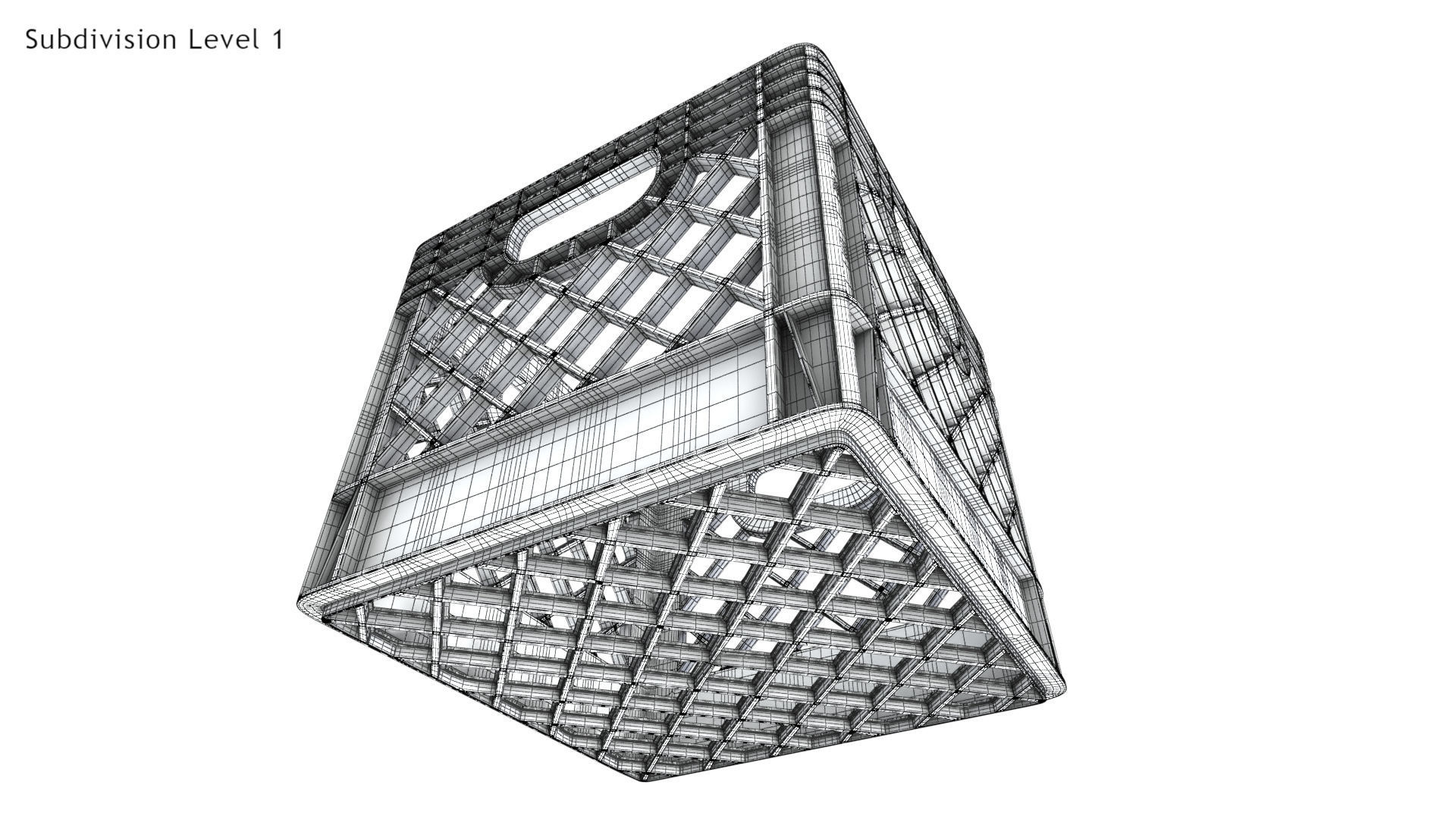  Milk Crate Low-poly 3D model_9