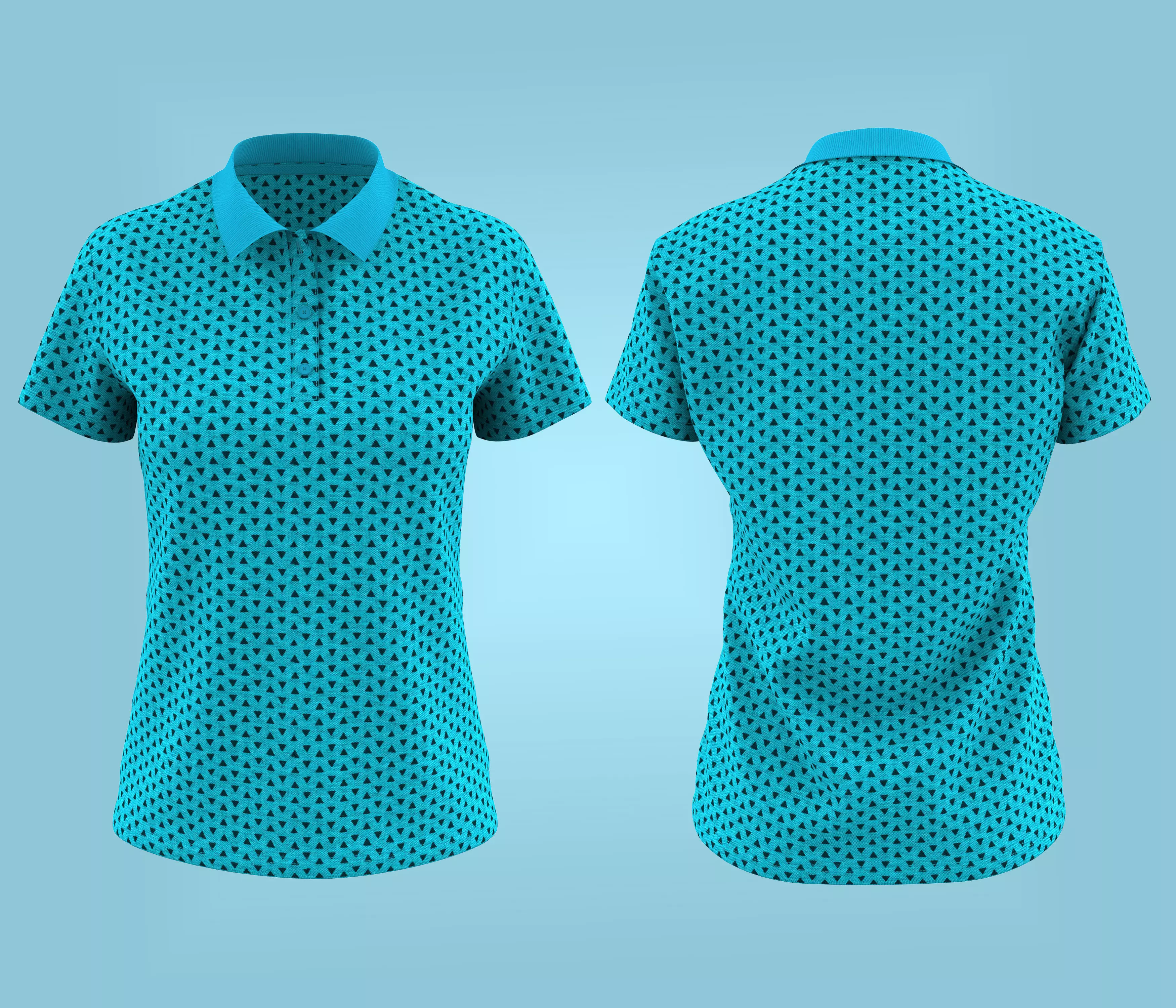 Women Classic AOP SS Polo Shirt Low-poly 3D model