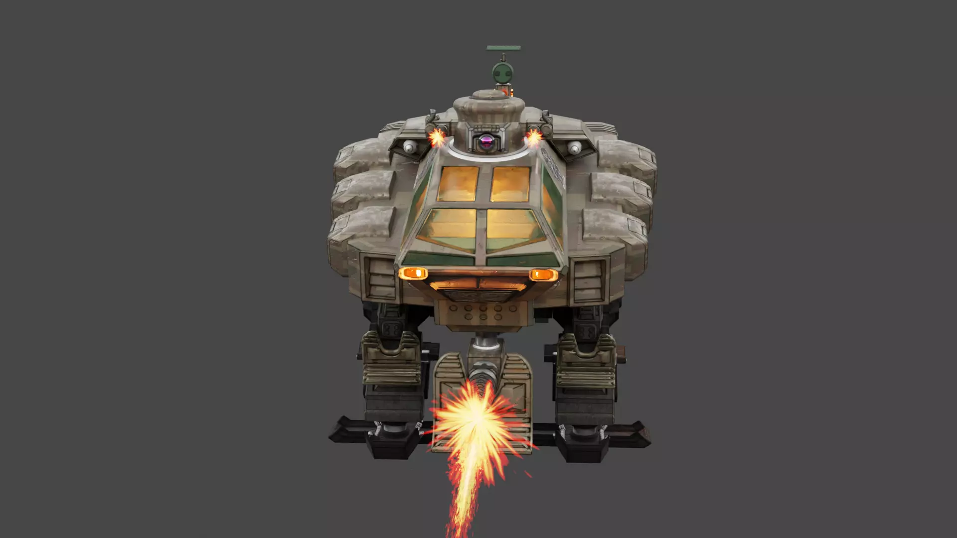 Bipedal military robot 3D model_0