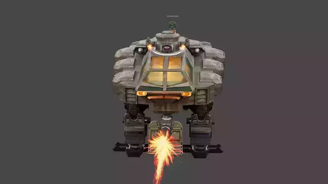 Bipedal military robot 3D model