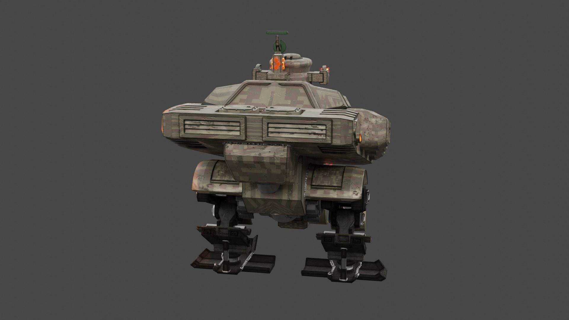 Bipedal military robot 3D model_2