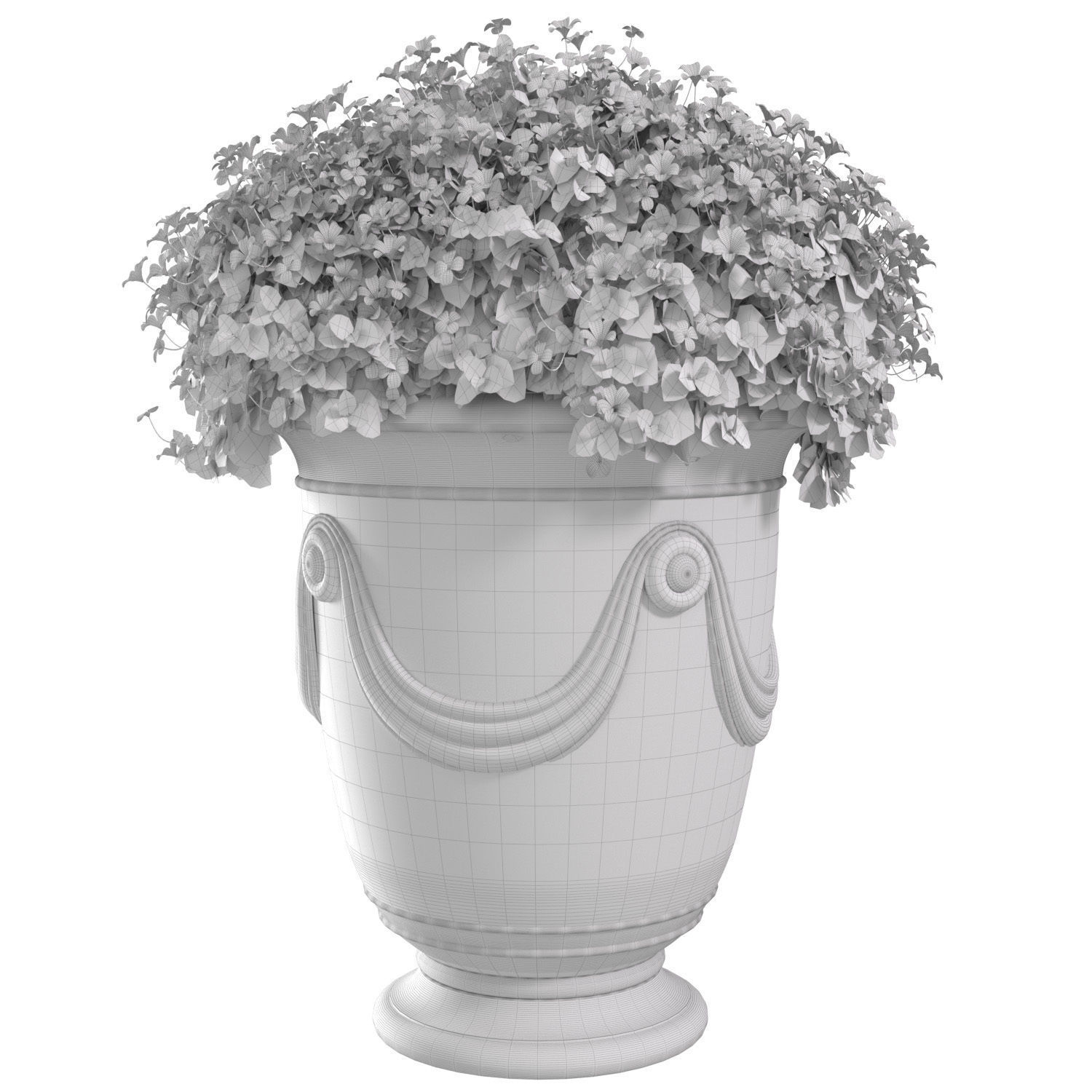 Flowers in a classic Vase Flowerpot for decoration 3D model_2