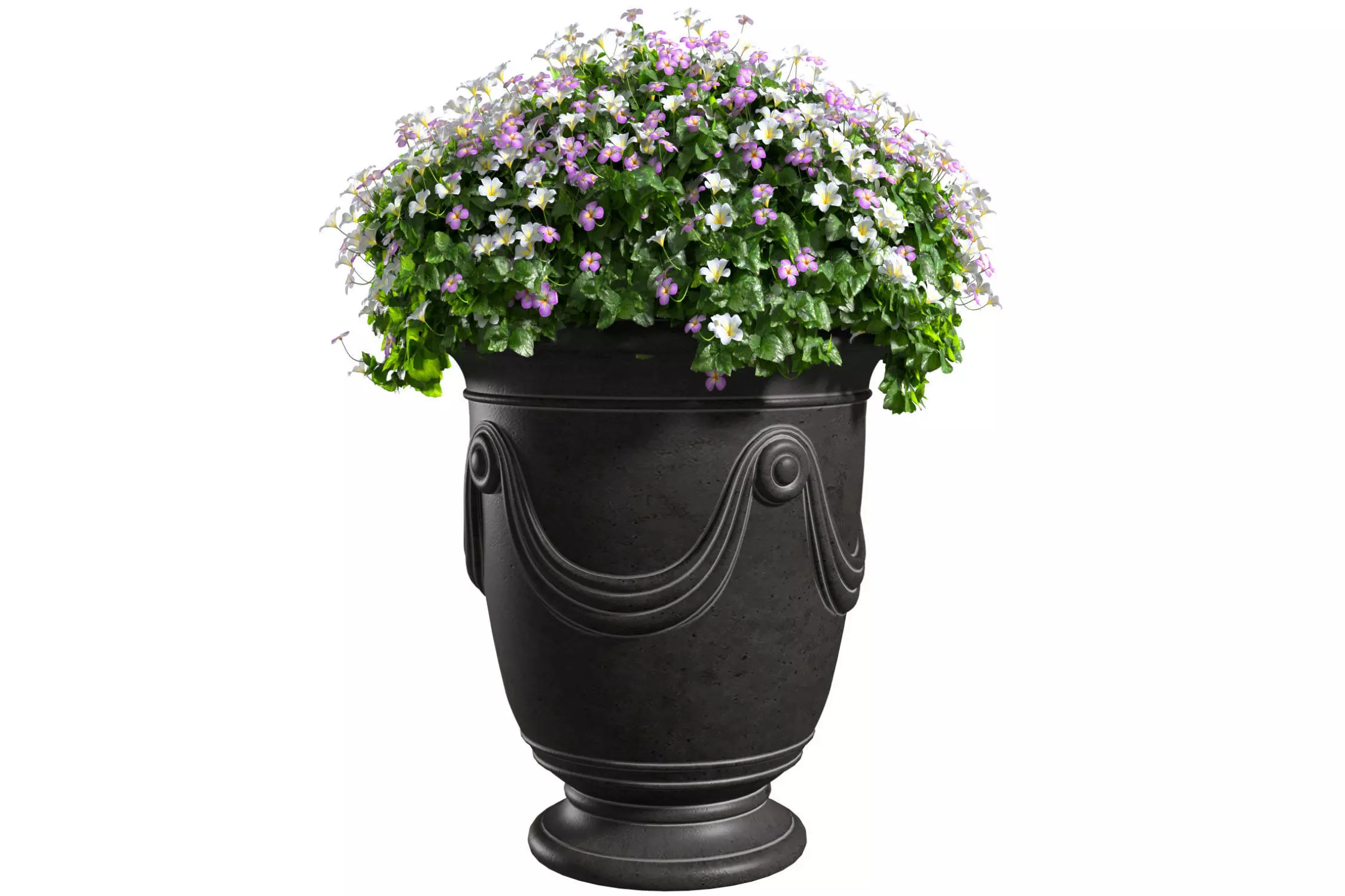 Flowers in a classic Vase Flowerpot for decoration 3D model_0