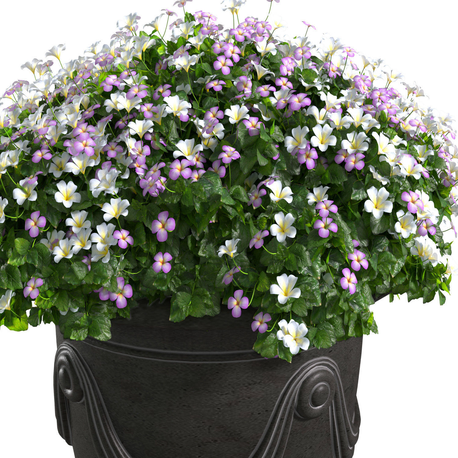 Flowers in a classic Vase Flowerpot for decoration 3D model_1