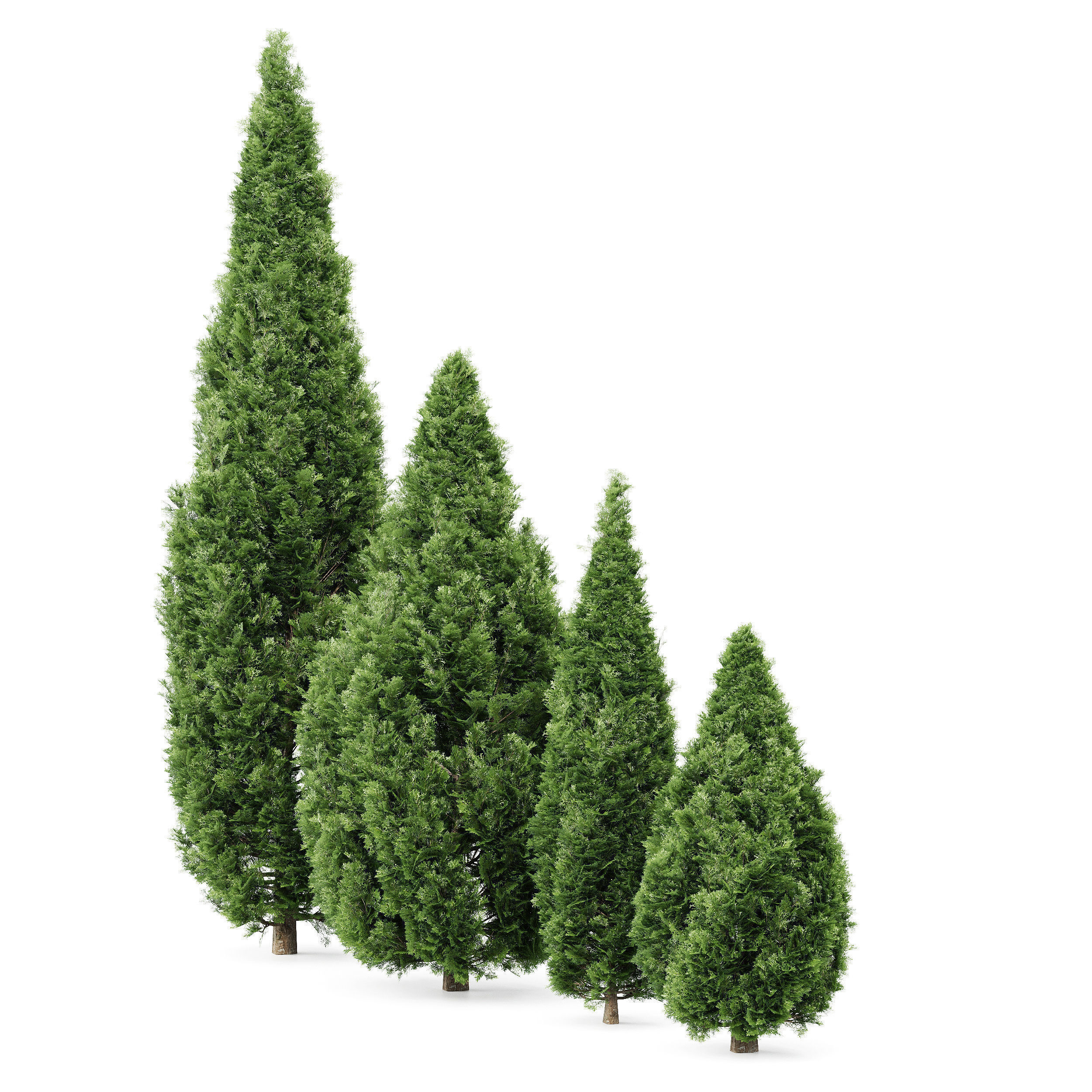 6 Different SETS of Tree Bush SET VOL103 3D Model Collection_8