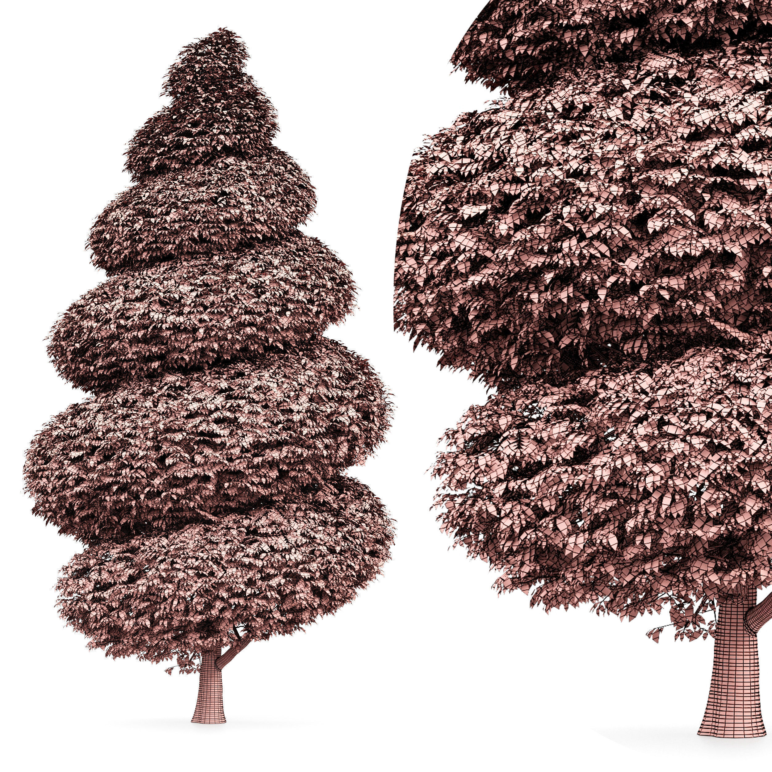 6 Different SETS of Tree Bush SET VOL103 3D Model Collection_20