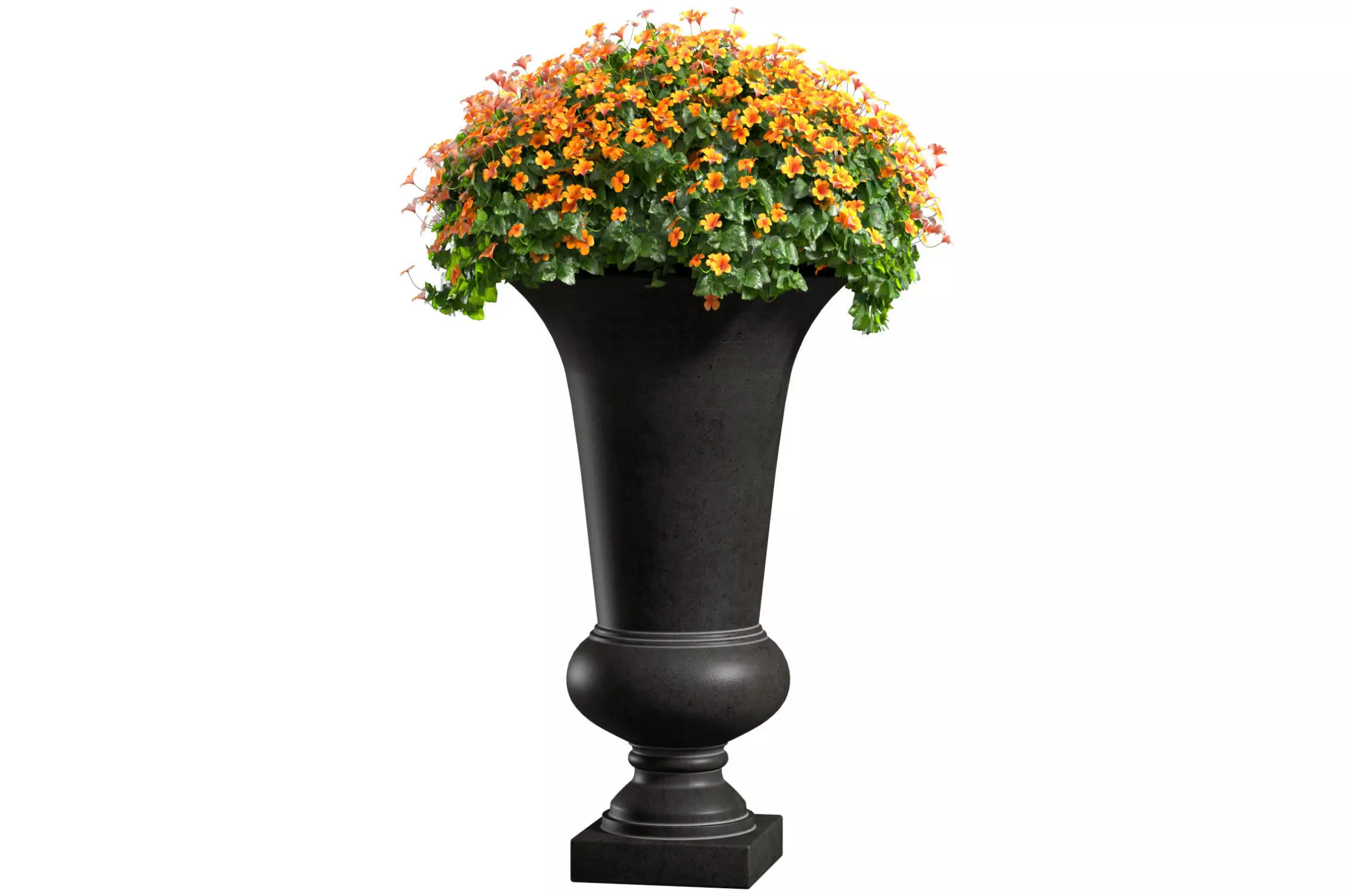 Flowers in a decorative modern vase flowerpot Art Deco 3D model_0