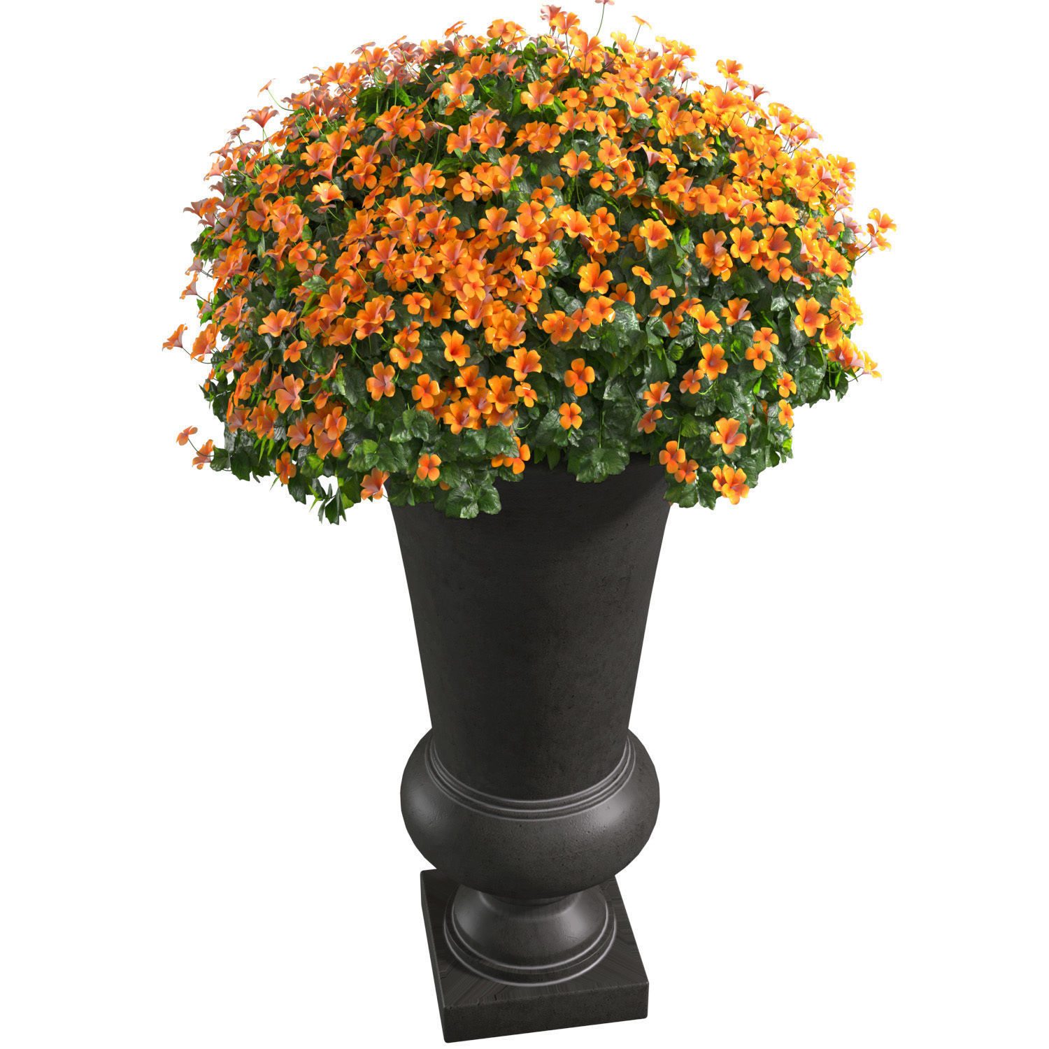 Flowers in a decorative modern vase flowerpot Art Deco 3D model_1