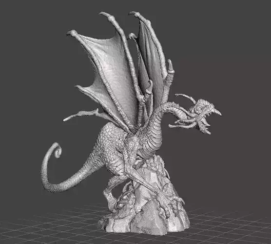 JABBERWOCK WITH SCENIC BASE MINIATURE MODEL FANTASY GAME RPG DND 3D print model