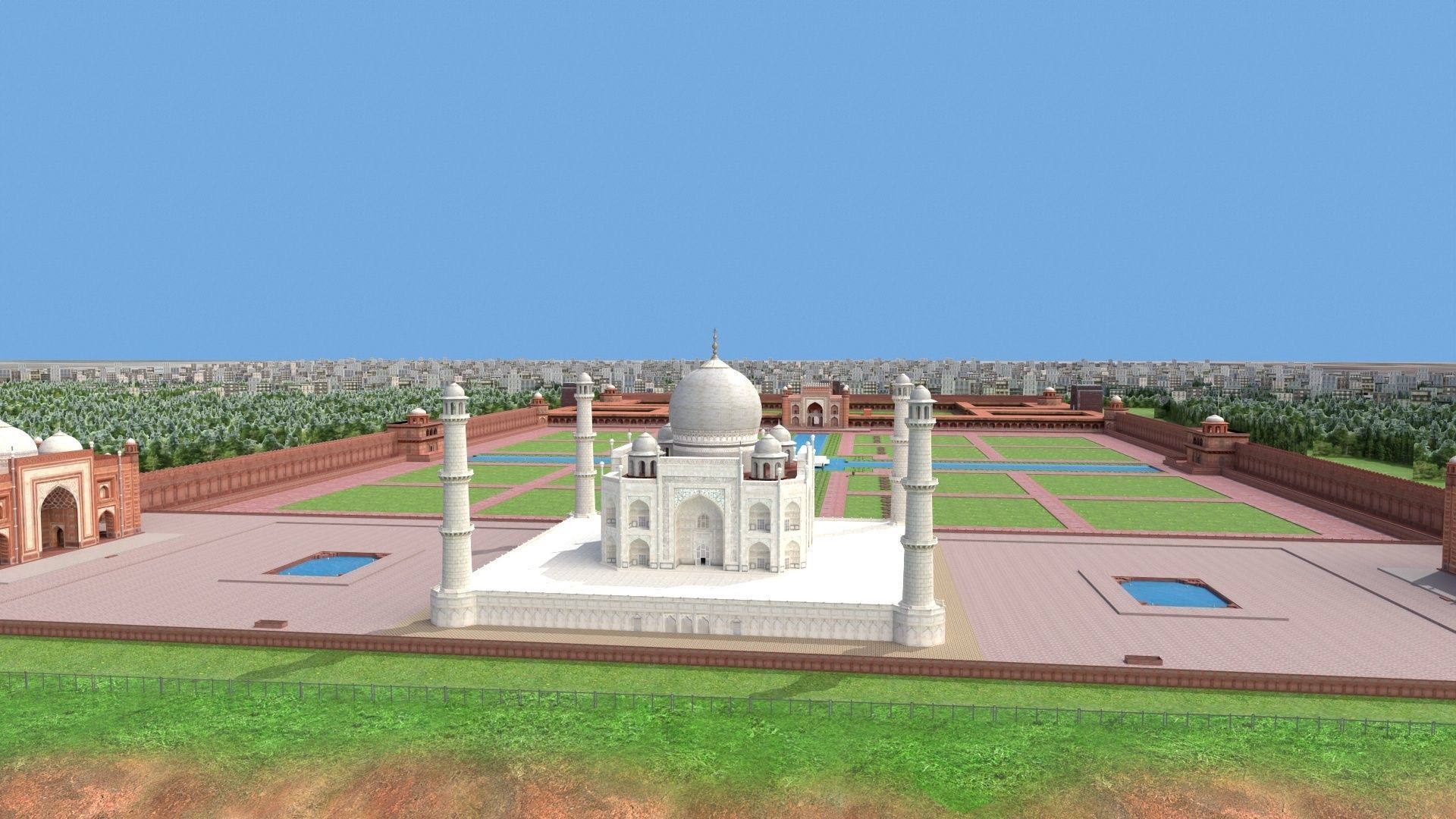 Taj mahal Low-poly 3D model_3