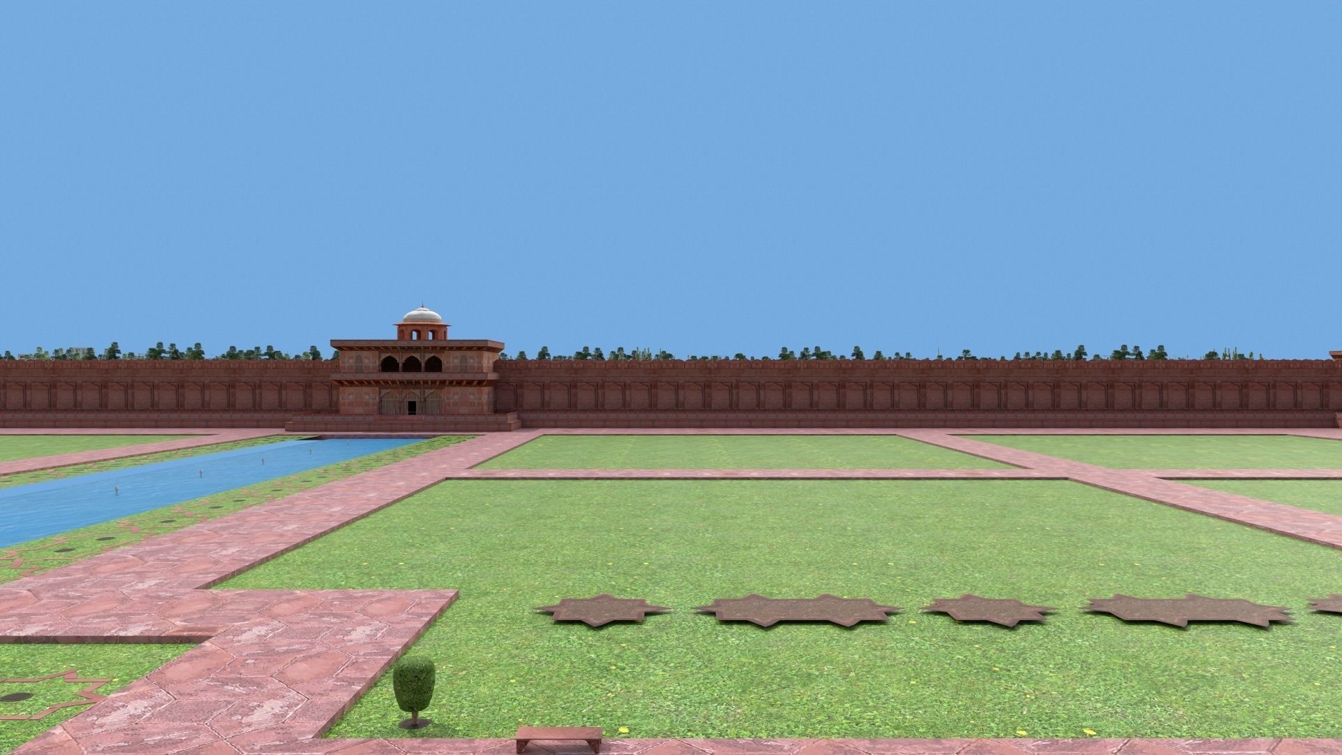 Taj mahal Low-poly 3D model_8