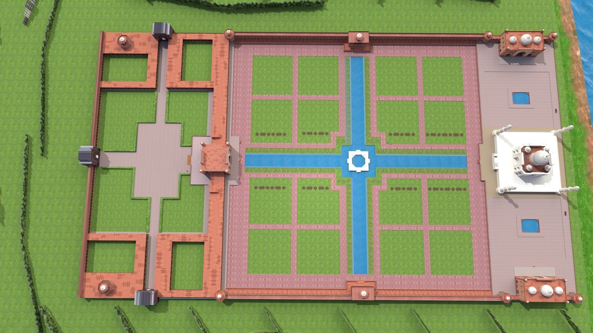 Taj mahal Low-poly 3D model_13