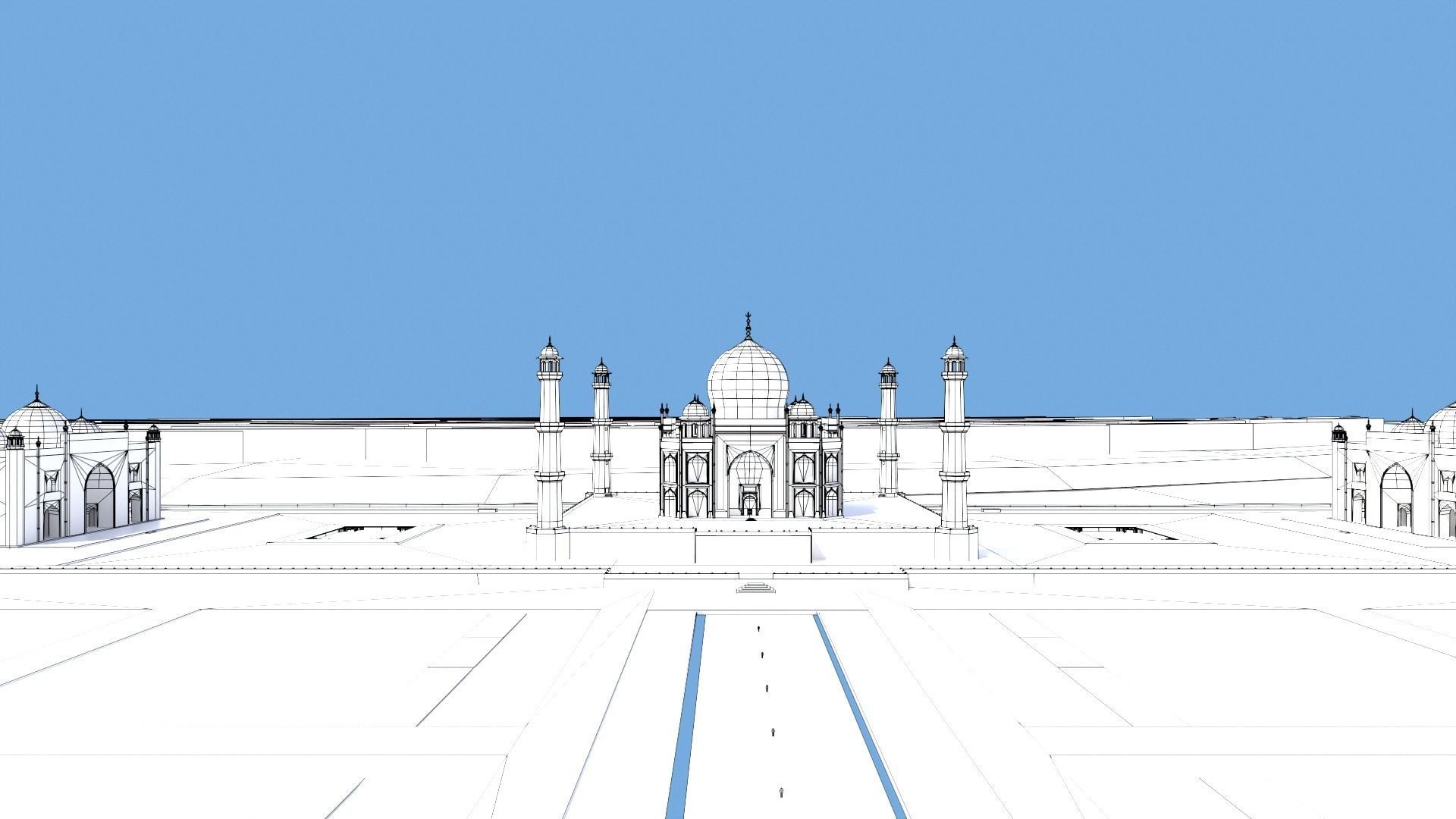 Taj mahal Low-poly 3D model_14