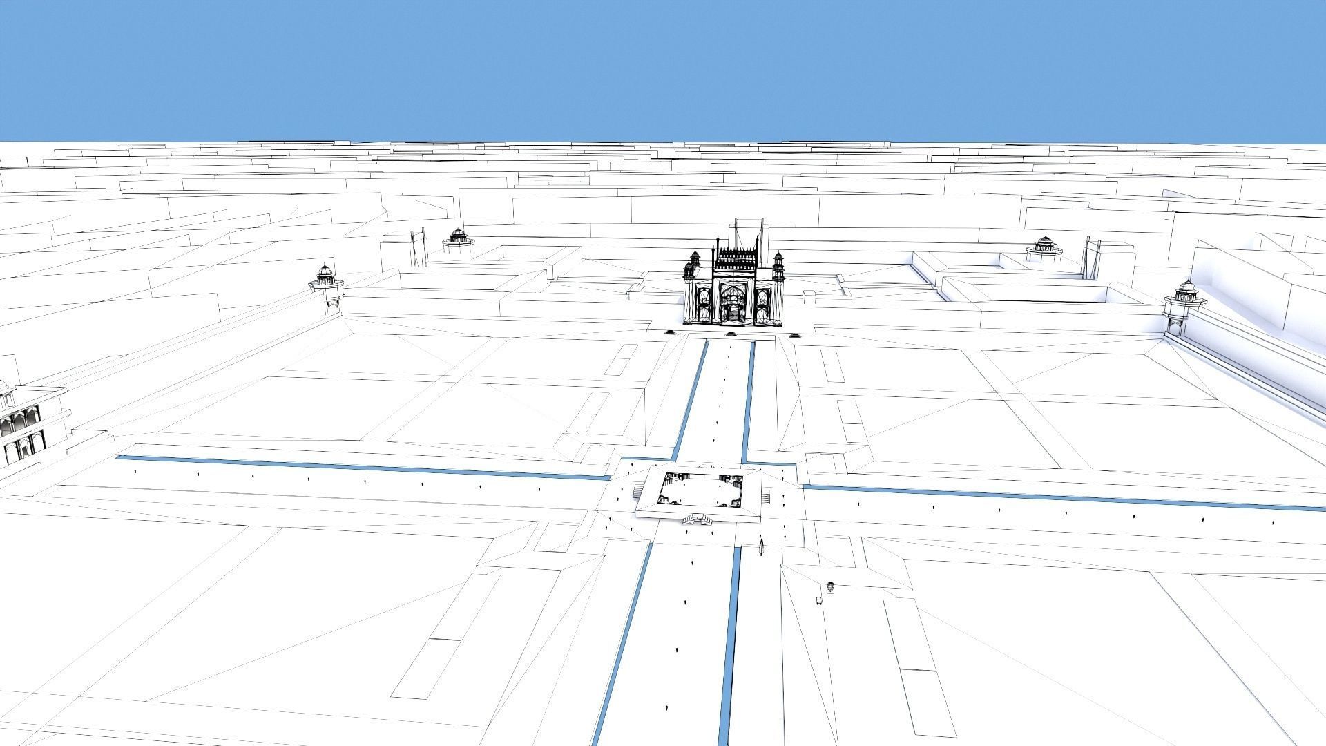 Taj mahal Low-poly 3D model_15