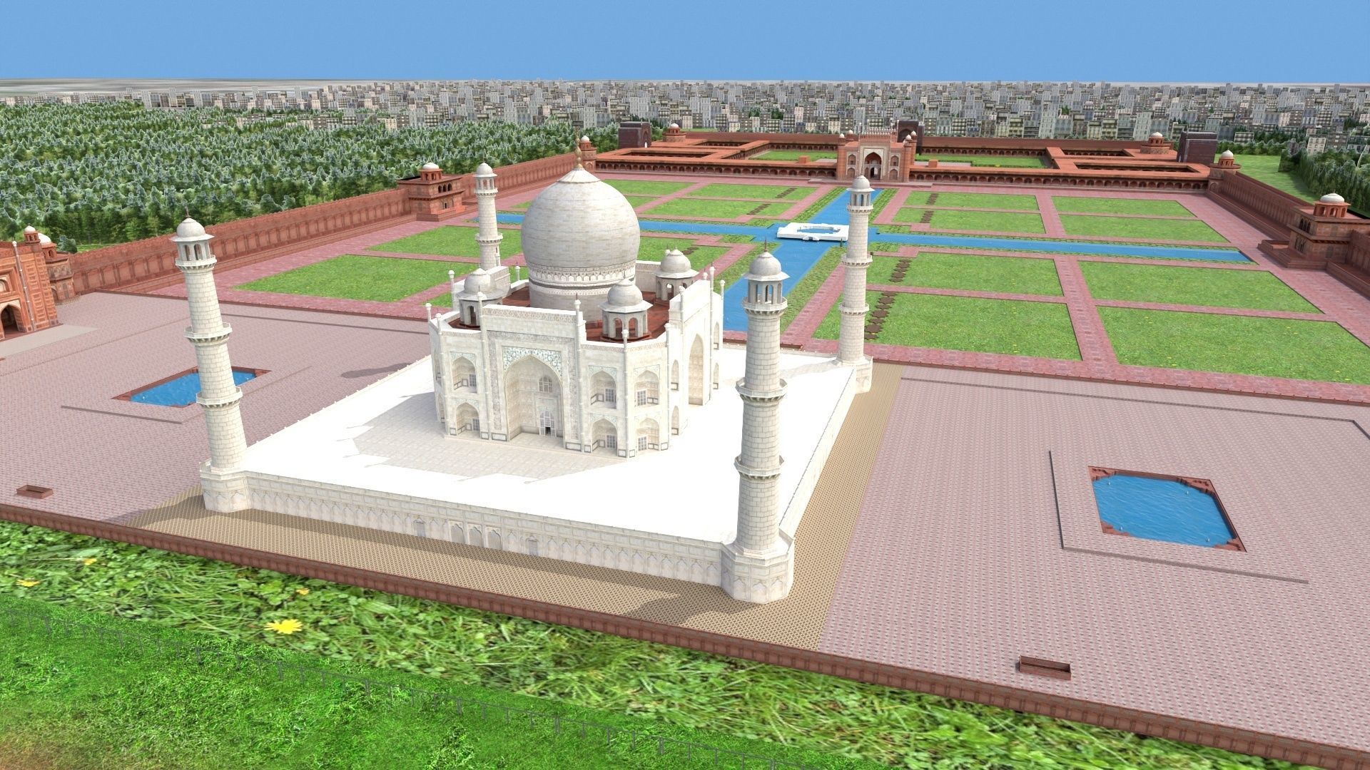 Taj mahal Low-poly 3D model_5