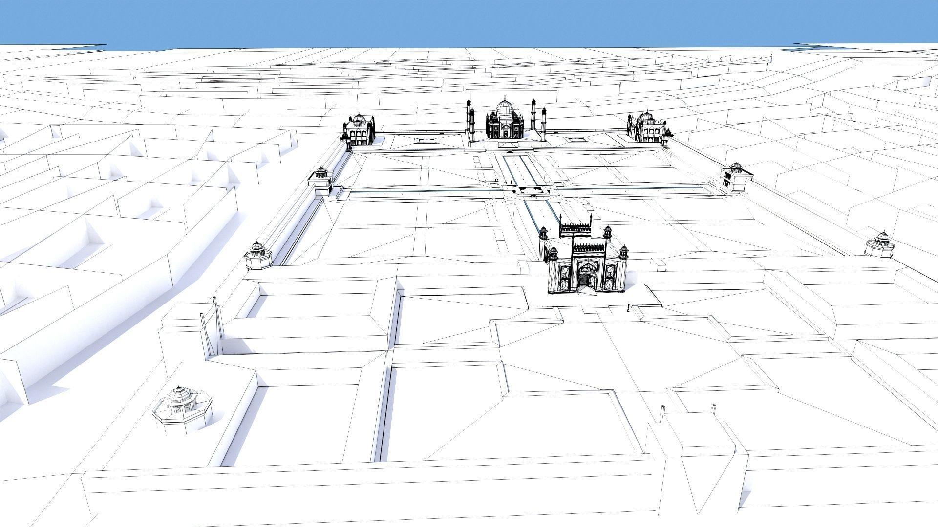 Taj mahal Low-poly 3D model_16