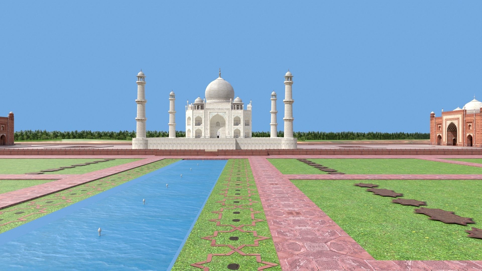 Taj mahal Low-poly 3D model_2